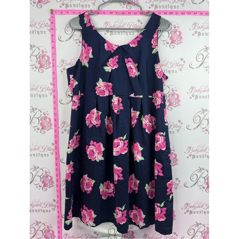 Motherhood Maternity dress Navy Floral Midi Dress with Pink Roses